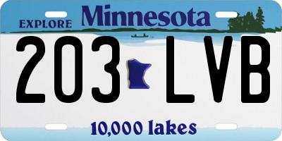 MN license plate 203LVB