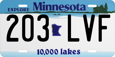 MN license plate 203LVF