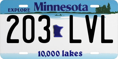 MN license plate 203LVL