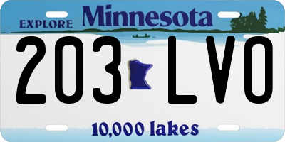 MN license plate 203LVO