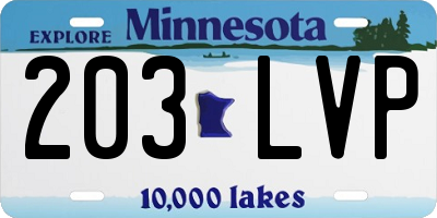 MN license plate 203LVP