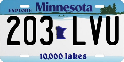 MN license plate 203LVU