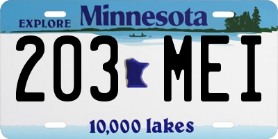 MN license plate 203MEI