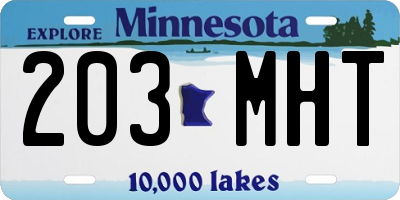 MN license plate 203MHT
