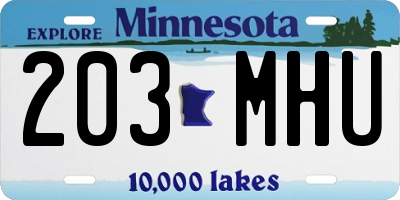 MN license plate 203MHU