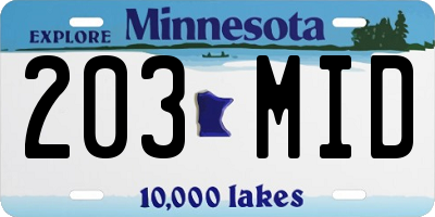 MN license plate 203MID