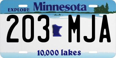 MN license plate 203MJA