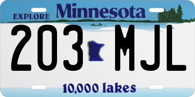 MN license plate 203MJL