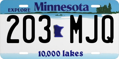 MN license plate 203MJQ