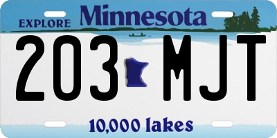 MN license plate 203MJT