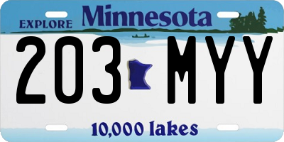MN license plate 203MYY