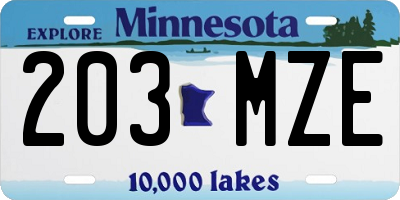 MN license plate 203MZE