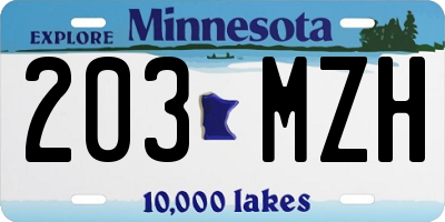 MN license plate 203MZH