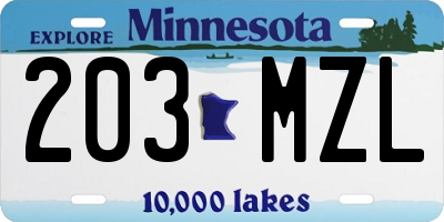 MN license plate 203MZL