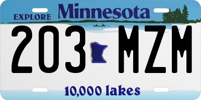 MN license plate 203MZM