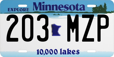 MN license plate 203MZP