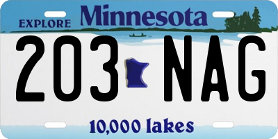 MN license plate 203NAG