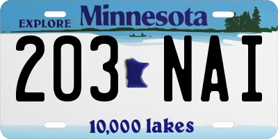 MN license plate 203NAI