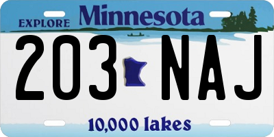 MN license plate 203NAJ