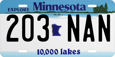 MN license plate 203NAN