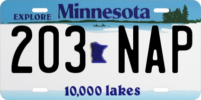 MN license plate 203NAP