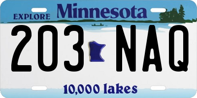 MN license plate 203NAQ
