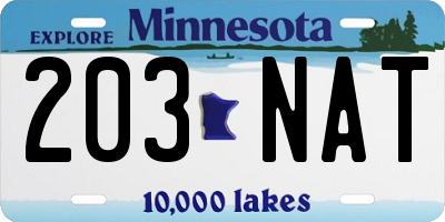 MN license plate 203NAT