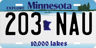 MN license plate 203NAU