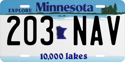 MN license plate 203NAV