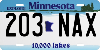 MN license plate 203NAX