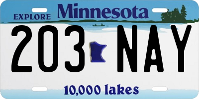 MN license plate 203NAY
