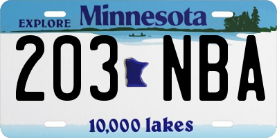 MN license plate 203NBA