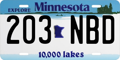 MN license plate 203NBD