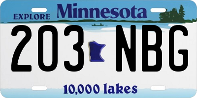 MN license plate 203NBG