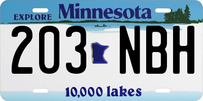MN license plate 203NBH
