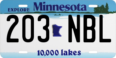 MN license plate 203NBL