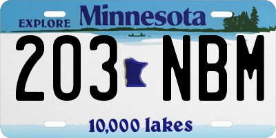 MN license plate 203NBM
