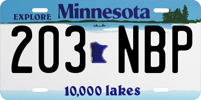 MN license plate 203NBP