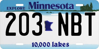 MN license plate 203NBT