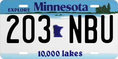 MN license plate 203NBU