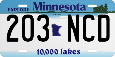 MN license plate 203NCD