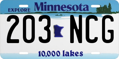 MN license plate 203NCG