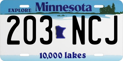 MN license plate 203NCJ