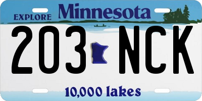 MN license plate 203NCK