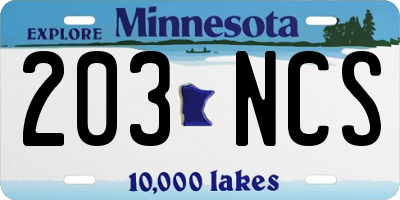 MN license plate 203NCS