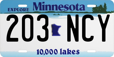 MN license plate 203NCY