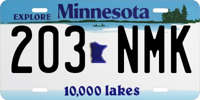 MN license plate 203NMK
