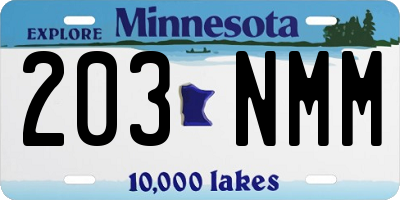 MN license plate 203NMM