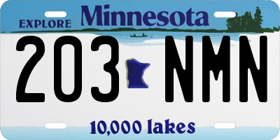 MN license plate 203NMN