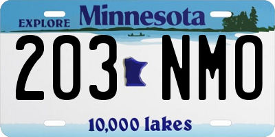 MN license plate 203NMO